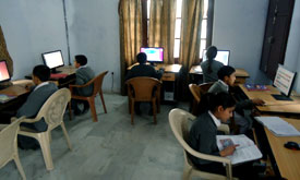 Computer Teaching at Orphanage School (Bal Ashram), Shri Ved Mandir Bal Niketan in Jammu (J&K) - India.