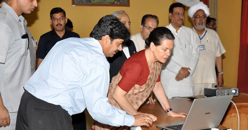 Rajan Sachdev with Sonia Gandhi