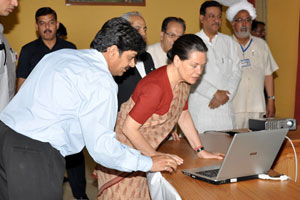 Rajan Sachdev with Sonia Gandhi